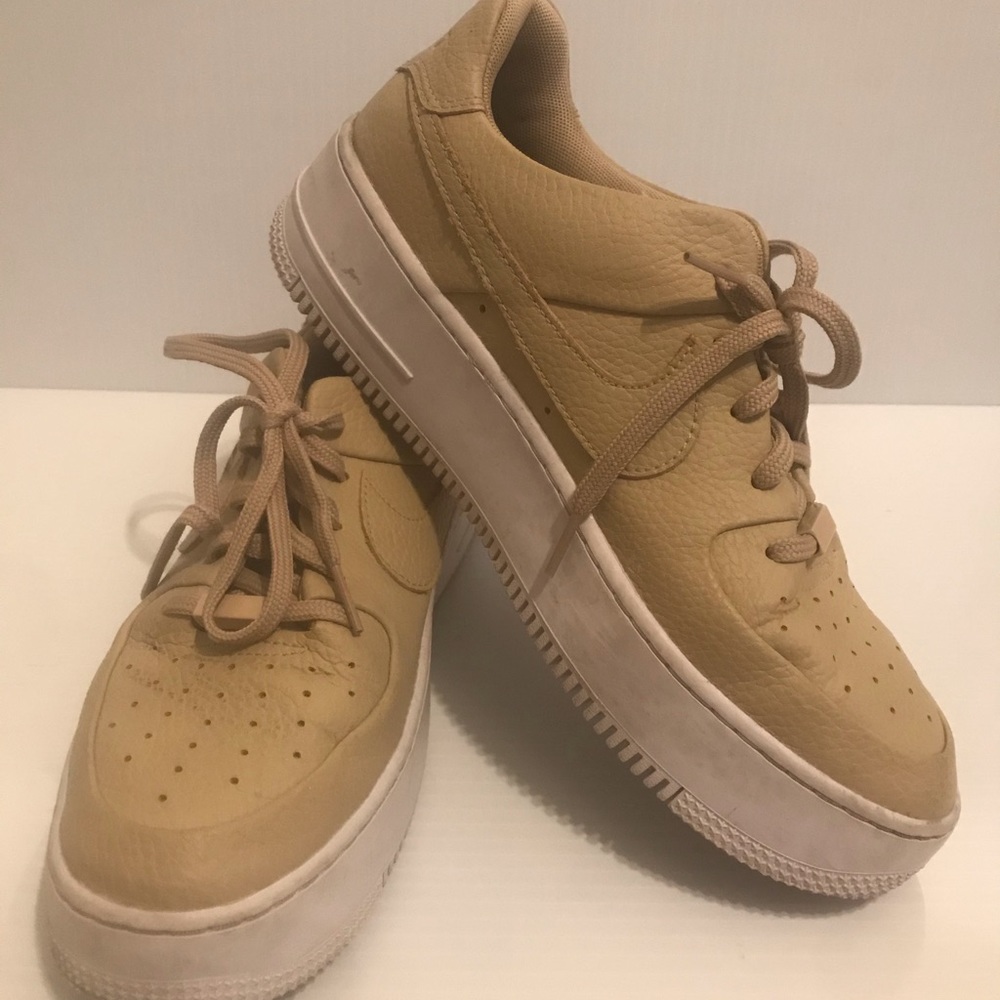Nuede/Tan Nike Air Force ones